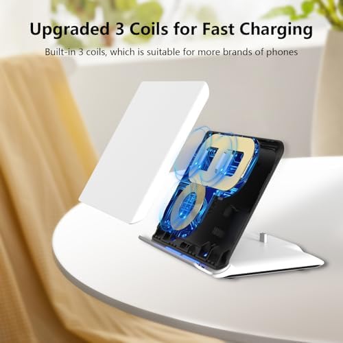 2-in-1 Fast Wireless Charging Station for Samsung Galaxy Z-Fold & Galaxy Buds – 20 W Adapter Included – Sleek Design with 3-Coil Technology for Optimal Efficiency and Enhanced Compatibility