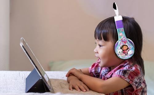 Gabby’s Dollhouse Wireless Headphones for Kids – Stylish Bluetooth Over-Ear Headset with Built-In Microphone, Perfect for School, Home, and Travel – Ultimate Comfort and Durability for Young Audiophiles with Versatile Connectivity Options and Engaging Design