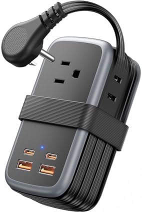 NTONPOWER GAN Ultra 65 W USB Fast Charging Station – Versatile 7-in-1 Travel Power Strip with 3 AC Outlets & 4 USB Ports (2 USB-C) – Compact 4 ft Extension Cord for Seamless Connectivity – Ideal Cruise Essential for Mac Book & i Phone – Rapid Charging & Surge Protection Included