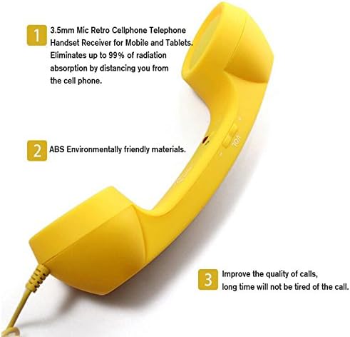 Gigicloud Retro Telephone Handset – Universal Radiation-Proof Receiver for Classic Mobile Communication with Enhanced Call Quality and Speed, Stylish Vintage Design for Modern Use