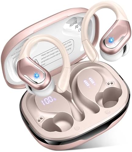 Ultimate Wireless Sport Earbuds with 75-Hour Playtime, Bluetooth 5.4 Connectivity, and IP7 Waterproof Rating – Noise-Canceling Earphones with Deep Bass for Gym, Running, and Outdoor Activities – Enhanced Comfort and Stability for Active Lifestyles
