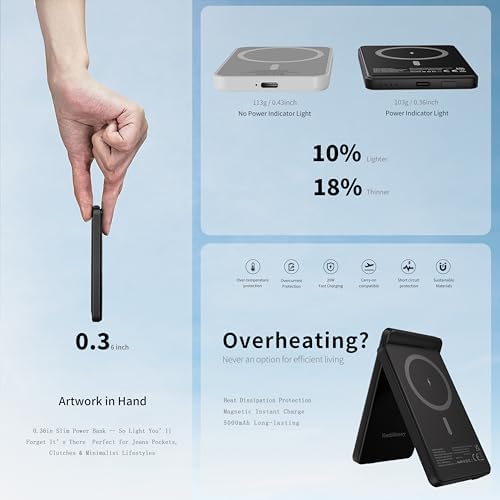 3-in-1 Magnetic Wireless Charging Station for i Phone & Samsung – Portable 5000 m Ah Power Bank, Multi-Device Charger for Apple Watch, Galaxy Watch & Air Pods – Fast Charging with Safety Features – Ideal for Home & Travel