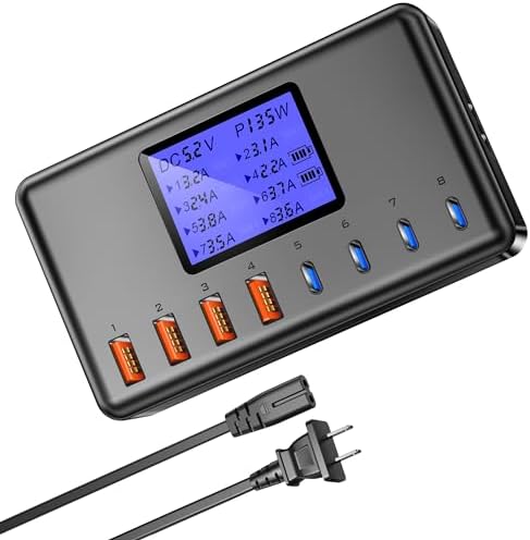Ultimate 8-Port USB-C Charging Station by Slitinto – 152 W Multi-Device Fast Charger Hub for i Phone 15/14/13/12 & Samsung Galaxy S23/S22/S21 – Enhanced Compatibility & Rapid Power Delivery for Tablets and Laptops – Compact Design for Home, Office, and Travel