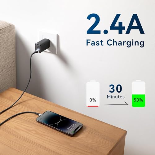 15 FT Extra Long i Phone Charger Cable – Apple MFi Certified Braided Lightning Cable for Fast Charging – Compatible with i Phone 14 Pro Max, 13, 12, 11, X, XR, XS, SE, 8, 7, 6, 5 & i Pad – Durable Black Design for Ultimate Convenience and Mobility