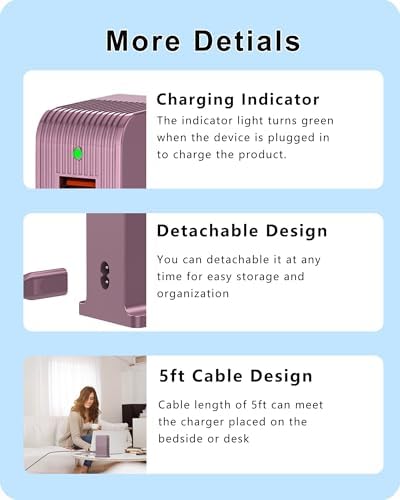 VPSUN 50 W Multi-Device USB Charging Hub – 6-Port Charger Tower for i Phone 15/14, Android, Tablets – Fast Charging Station with Smart Technology – Compact Pink Design for Home & Travel Efficiency