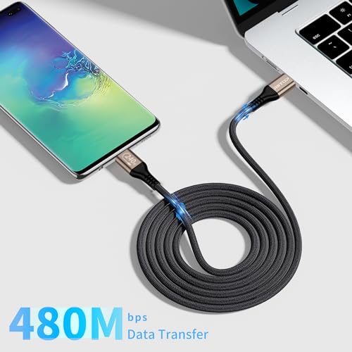 High-Performance 240 W USB C to C Fast Charging Cable – 6.6 ft Dual Pack for i Phone 15 Pro Max, Galaxy S23, Mac Book Pro/Air, i Pad Pro/Air/Mini, and Dell XPS – Ultimate Charging Efficiency with PD 3.1 Technology and Durable Build