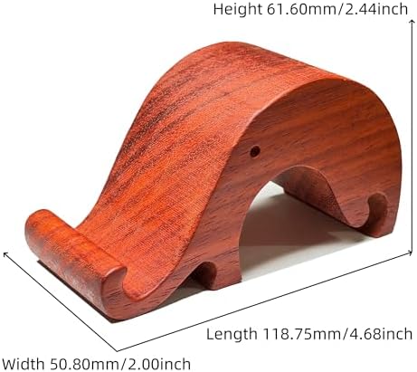 Elegant Natural Originally Handmade Creative Rosewood Cell Phone Stands Set, Elephants Mom and Babe, Portable Holder for Mobile Phones and Pads – Enhanced Compatibility and Speed