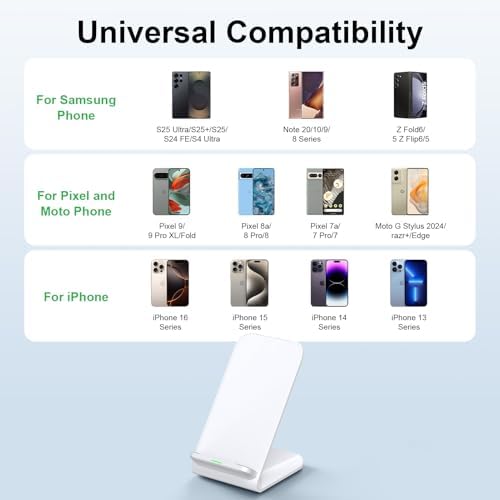 Ultra-Fast 15 W Pixel 9 Pro Wireless Charging Stand – Versatile Charging Station for Google Pixel, Samsung Galaxy, i Phone, and More – Enhanced Safety Features with Dual Viewing Angles – Case-Friendly Design for Seamless Use – Ideal for Gaming, Streaming, and Multi-Tasking – Compatible with Leading Wireless Devices Including Moto G Power and Galaxy Z Series – Reliable Overheat and Short-Circuit Protection for Peace of Mind – Sleek and Modern Aesthetic for Any Desk Setup – Includes 3 FT USB-C Cable for Instant Connectivity – Elevate Your Charging Experience Today!