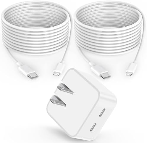 Swift Charge 20 W USB-C Charger for i Phone 15 & i Pad – 6 FT Cable Included – Rapid Power Solution for i Phone 16 Pro Max, i Pad Pro, Mini & Air – Lightweight, Durable, and Versatile Charging Block for All Your Devices – Say Goodbye to Long Wait Times with Enhanced Compatibility and Safety Features