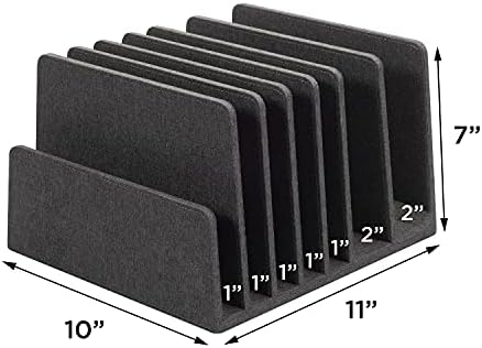 Eco-Conscious Bamboo Multi-Device Organizer: Five-Slot Desk Solution for Laptops, Tablets, and Smartphones – Streamlined Charging & Tidy Cable Management for a Sophisticated Workspace, Lightweight & Travel-Friendly