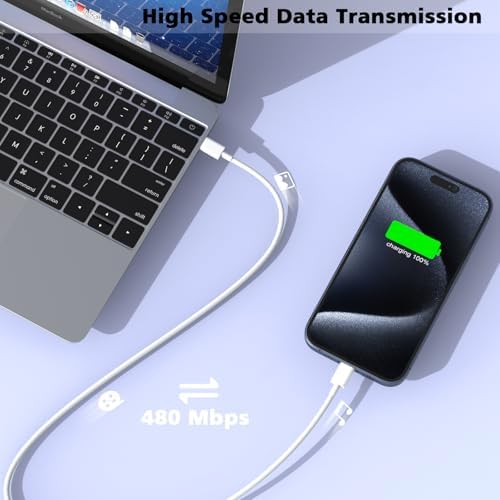 Rapid Charge Bundle: 3-Pack 6 FT USB-C to Lightning Cables for i Phone – Ultra-Fast Charging Compatibility with i Phone 14 Pro Max, 14 Plus, 13, 12 Mini, 11, 10, XS, SE – Durable & Convenient Charging Solution for Home, Office, and Travel