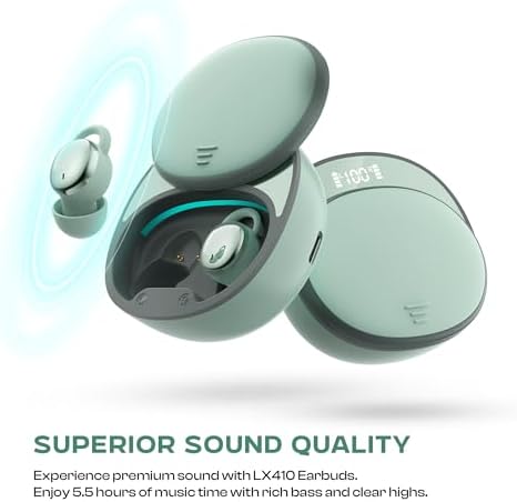 Ergonomic Invisible LX-410 Wireless Sleep Headphones – Bluetooth 5.3 Noise Cancelling Earbuds for Side Sleepers – Ultimate Comfort for Restful Nights and Commutes – Hassle-Free Wireless Charging Case for Audiobooks and Music – Premium Sound Quality for an Enhanced Listening Experience