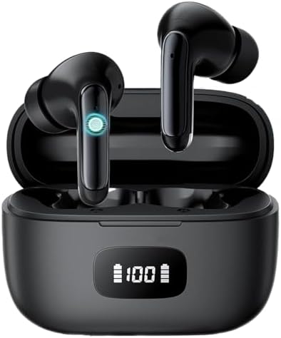 Blackview Advanced Wireless Noise Canceling Earbuds – Bluetooth 5.3 for Rapid Pairing, IPX7 Waterproof for Ultimate Durability, Enhanced Built-in Microphone for Crystal Clear Calls, 56-Hour Playtime for All-Day Use, LED Power Indicator for Effortless Battery Monitoring, Perfect for Active Lifestyles with Android/i OS Compatibility