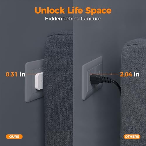 TESSAN 5 FT Flat Plug Extension Cord with 4 AC Outlets, 1 USB-C & 2 USB-A Ports – 900 Joules Surge Protector Power Strip for Home Office & Dorm Room – Maximize Charging Efficiency & Space Savings with Versatile Power Accessory