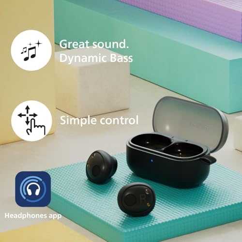 Philips TAT3519 Premium True Wireless Earbuds – Bluetooth 5.3 Noise-Canceling Headphones with Deep Bass, 24-Hour Battery, and Crystal-Clear Call Quality – Ideal for Audiophiles and Active Lifestyles with Fast Charging and IPX4 Water Resistance
