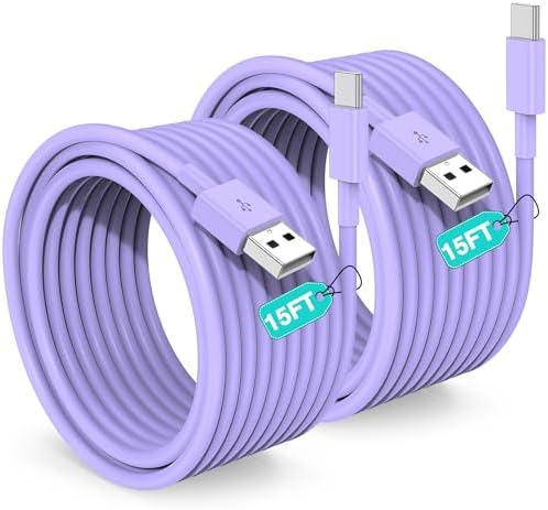Ultimate 15 FT USB C Cable for Fast Charging – MFi Certified Long USB A to USB C Charger for i Phone 16, 15 Pro Max, 15 Plus & i Pad Pro – High-Speed Data Transfer, Durable Design in Sleek Black – Perfect for Home, Office & Travel