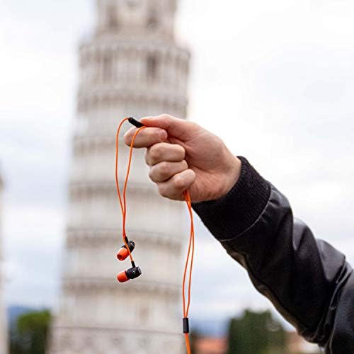 LUDOS Clamor Wired Earbuds – Premium Noise-Isolating In-Ear Headphones with Memory Foam Tips, Built-in Microphone, 5-Year Warranty – Perfect for i Phone and Samsung Users, Ideal for Students and Small Ears in Stylish Pink – Ultimate Sound Quality and Comfort for Everyday Use