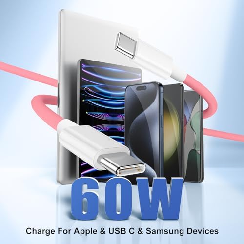 Apple i Phone 15 Charger Cable Trio – 6 ft USB-C to USB-C Fast Charging Set for i Phone 15, Mac Book & i Pad 12.9 – Superior Durability & Enhanced Compatibility for Effortless Powering Solutions
