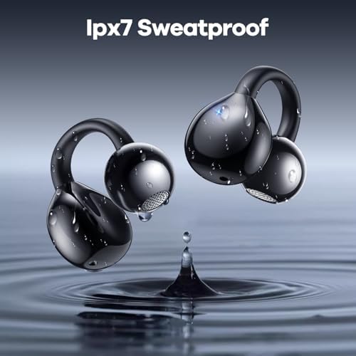 Revolutionary Open Ear Sport Earbuds with Smart LED Charging Case – Bluetooth 5.4 Wireless Headphones for Ultimate Comfort and Connectivity – Touch-Control Design in Trendy Medium Purple – Ideal for Running, Fitness, and Everyday Activities – Stay Aware and Engaged While Enjoying Your Favorite Music