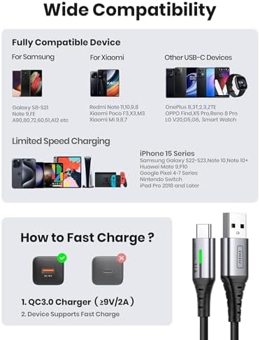 Experience the Ultimate Charging Convenience with INIU’s 5-Pack USB-C Fast Charging Cables – 1.6 FT, 3.3 FT (2), and 6.6 FT (2) for Versatile Use – High-Speed 3.1 A Type C Charger Cords Compatible with i Phone 16, 15, Samsung Galaxy S21, S20, S10, A14, Note 10, LG Pixel 9 & 8 – Durable Nylon Design for Long-Lasting Performance and Tangle-Free Operation – Perfect for Home, Office, and On-the-Go Charging Solutions