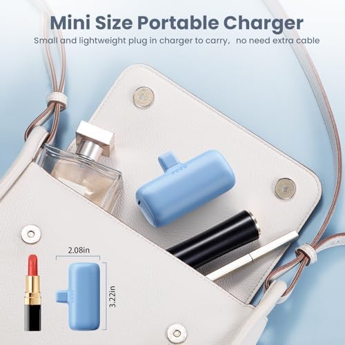 Ultra-Compact 5200 m Ah USB C Power Bank – Fast Charging Mini Portable Charger for i Phone 16/16 Plus/15/15 Plus/15 Pro Max, Galaxy S25/S24, i Pad, and Android Devices – Essential Power Solution for On-the-Go Charging