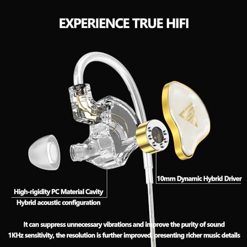 Premium Hybrid In-Ear Monitors with Advanced 1 BA + 1 DD Technology | Unmatched Comfort for Long Listening Sessions | Deep Bass for Gaming and Music Enthusiasts | Ergonomic Design for Noise Isolation and Fit | Universal Device Compatibility | Elevate Your Sound Experience Today