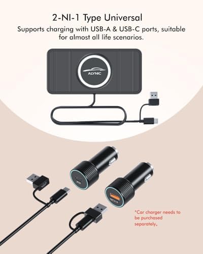 Effortless 15 W Wireless Car Charger Pad – Fast Charging for i Phone 16/15/14/13/12/11 & Samsung S24/S23/S22 – Non-Slip Design with Versatile Type C & A Port Adapter for Secure, Clutter-Free Travel Charging Solutions
