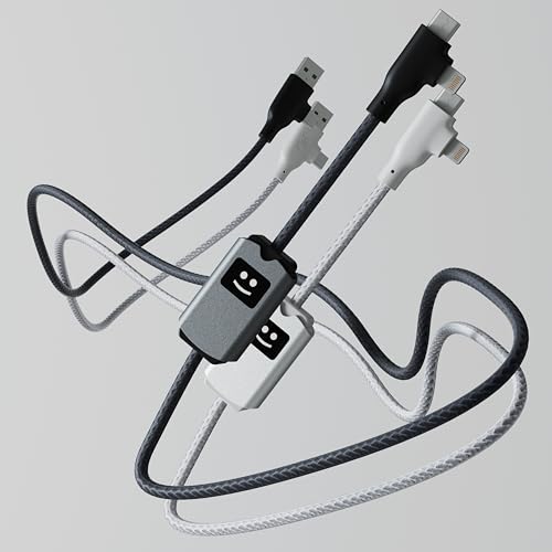 Sustainable 3-in-1 Fast Charging Cable – Multi-Connector USB, USB-C & Lightning for 100 W Rapid Power Delivery – Durable 1-Meter Length for All Smartphones & Devices – Eco-Conscious Charging Solution for Home and Travel