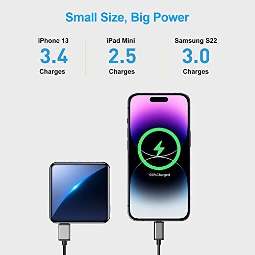 High-Capacity 12000 m Ah Portable Charger with Integrated Cables – 22.5 W Fast Charging Power Bank for i Phone 15, Samsung Galaxy & Tablets – Smart LED Display & Compact Design for Maximum Portability and Universal Compatibility