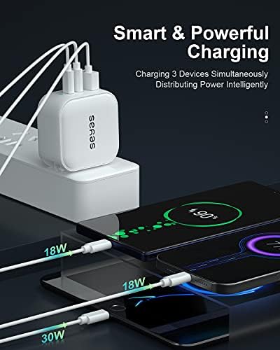 Seyas 66 W Ga N Fast Wall Charger – Compact USB-C Power Adapter with 3 Ports for Rapid Charging of i Pad Pro, Air Pods Pro, Nintendo Switch, Samsung Devices & More – Foldable Design for Ultimate Portability and Enhanced Power Delivery Efficiency