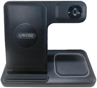 2025 3-in-1 Wireless Charging Station with Adjustable Sleep-Friendly Light for i Phone 16-12, Apple Watch, and Air Pods – Fast Charging Dock for Samsung Galaxy S24-S8 and Other Wireless Devices in Sleek Black – Ultimate Space-Saving Solution for Home and Office Use