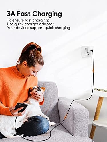 Compact USB C Cable Duo – 0.5 FT Braided Fast Charging Cables for Seamless Data Transfer | 3 A Power & 480 Mbps Speed | Ultimate Compatibility for Mac Book Air, Galaxy S22 Ultra, Stylus Pen, and More | Durable Design | Ideal for On-the-Go Connectivity