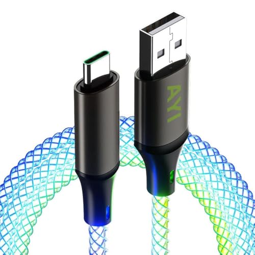 AYI 60 W USB Type C to Type C Fast Charging Cable with LED Indicator – 39 Inch High-Speed Charger for All USB-C Devices – Durable Design for Rapid Power Delivery and Quick Data Transfer