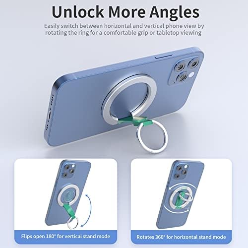 Magnetic 2-in-1 Phone Grip & Kickstand – Rapid X Snapo for i Phone 12-15 Series – Lightweight Aluminum Holder with 360° Flexibility and Enhanced Compatibility – Perfect for Hands-Free Viewing in Multiple Colors