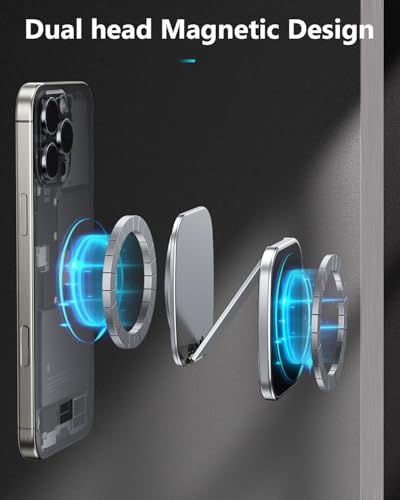 Revolutionary Dual Magnetic Phone Holder for Gym: Ultra-Strong Grip & Foldable Slim Design for i Phone and Samsung – Must-Have Portable Cell Phone Mount for Active Lifestyles, Ideal for Fitness, Office, and Travel – Enhanced Universal Compatibility & Hands-Free Convenience