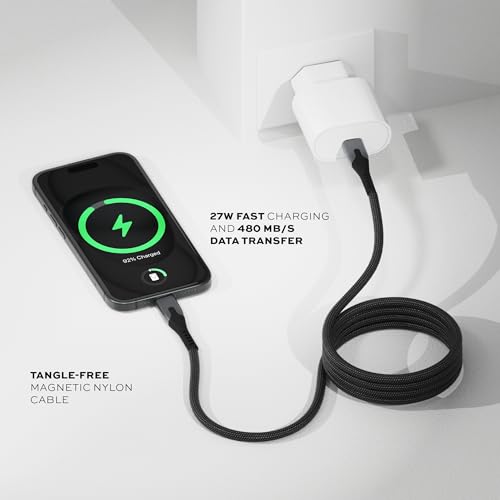 Elevate Your Charging Experience with the STATIK Mag Stack Pro USB C Magnetic Cable – 100 W Fast Charging, 6 FT Length for Ultimate Flexibility, Durable Design Optimized for i Phone 16 Pro Max & Samsung Galaxy S21 – Enjoy Tangle-Free, Efficient Power Solutions for Modern Lifestyles
