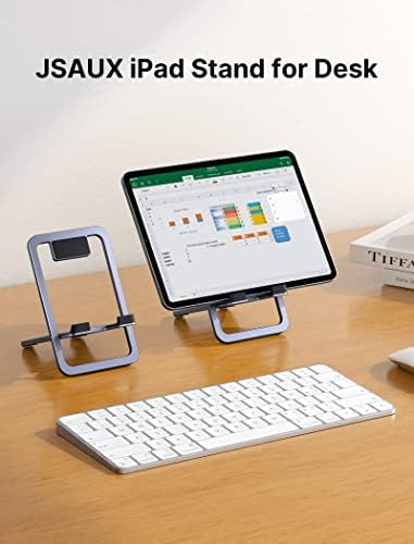 JSAUX Universal Tablet Stand – Versatile Adjustable Holder for i Pad, Samsung Galaxy, Kindle & More – Portable & Foldable Design for Enhanced Comfort and Stability – Ideal for Work, Gaming, and Streaming – Elevate Your Mobile Experience with Ergonomic Convenience