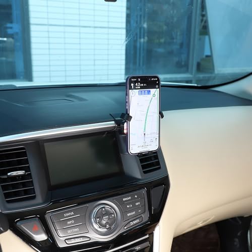 Nissan Pathfinder 2013-2018 Premium Phone Holder Mount – Essential Dashboard Accessory for Safe Hands-Free Navigation & Connectivity – Adjustable Right-A Style Stand for Effortless Driving Experience – Robust & Tool-Free Installation
