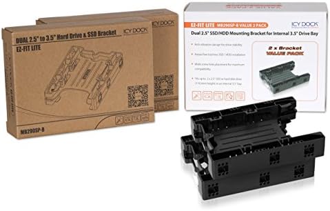 Upgrade Your Storage Efficiency with the ICY DOCK EZ-Fit PRO MB082 SP | Tool-Less 2 Bay Metal SSD Mounting Bracket for 2.5-Inch SSDs in 3.5-Inch Drive Bays | Fast Installation & Durable Design for Enhanced Compatibility and Cooling Performance