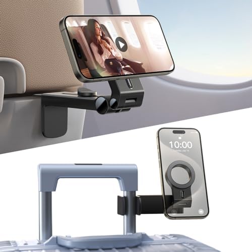 JOYROOM 2 Pack Airplane Phone Holder, Hands-Free Airplane Phone Mount, Airplane Essentials Phone Stand for iPhone 15 Pro Max 14 13 12, and Magsafe Case – Enhanced Compatibility and Speed