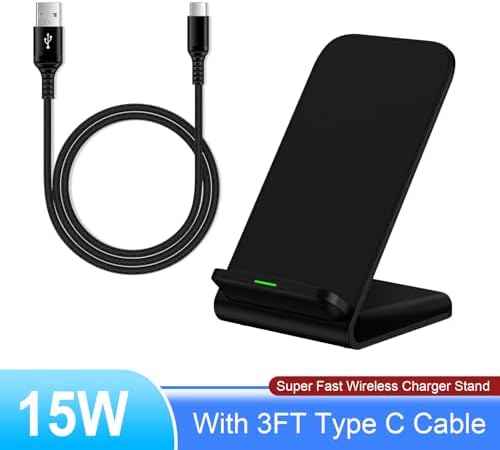 Fast Wireless Charging Stand for Samsung Galaxy & i Phone – 15 W Multi-Device Charging Station with Type C Port – Ergonomic Design for Vertical & Horizontal Use – Enhanced Safety Features & Case Compatibility – Ideal for Galaxy S25 Ultra, i Phone 16 Pro Max, and More – Smart LED Indicators – High-Speed Charging with 4 Modes – Includes USB A to C Cable – Perfect for Home or Office Setup