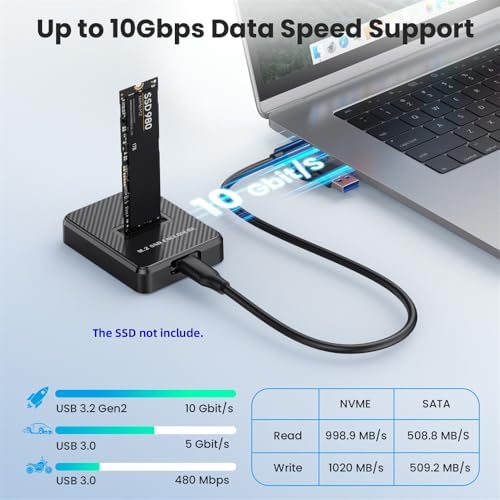 xiwai USB 3.1 USB-C to NVMe M-Key M.2 SSD External Converter Adapter – Vertical Design for Fast Data Transfers & Universal Compatibility – Ideal for Gamers and Creators