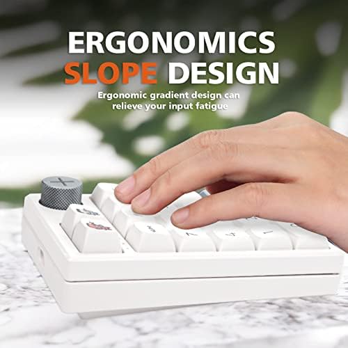 Darmoshark K3 Pro Wireless Mechanical Number Keyboard – Compact 19-Key RGB Backlit Game Keypad with Dual Bluetooth & USB-C Connectivity for Gamers and Professionals – Ergonomic Design for Enhanced Speed and Portability