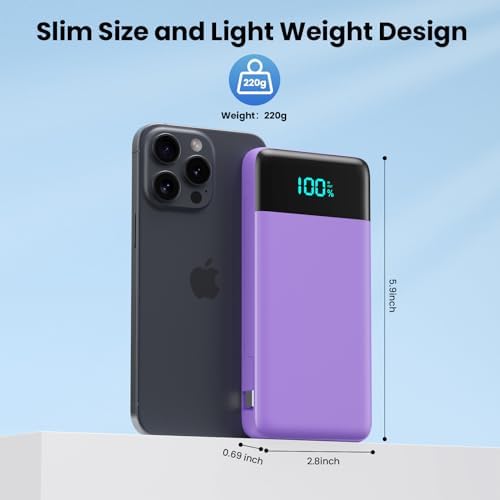 Upgrade Your Charging Experience: 13800 m Ah Portable Power Bank with Built-in Cables and Wall Plug – Fast Charging USB-C Battery Pack for i Phone 16/15/14, Samsung & Android Devices – Ultimate Travel Companion with 4 Outputs for Simultaneous Device Charging