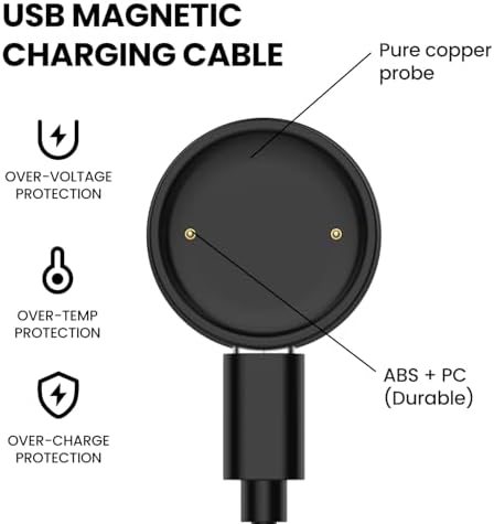 Dual-Pack USB-C Magnetic Charging Dock for Amazfit Bip 6 & Active 2 – Fast & Reliable Smartwatch Charger with 3.3 ft Cable – Effortless Power On-the-Go with Enhanced Compatibility and Sleek Design