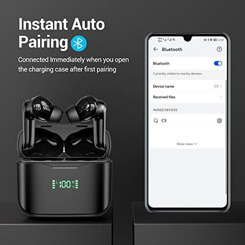 Revolutionary Bluetooth Noise Cancelling Earbuds with 80 Hours Playtime and IPX7 Waterproof – Ergonomic Fit for Ultimate Comfort and Superior Hi-Fi Sound for Android & i OS, Perfect for Active Lifestyles and Daily Use