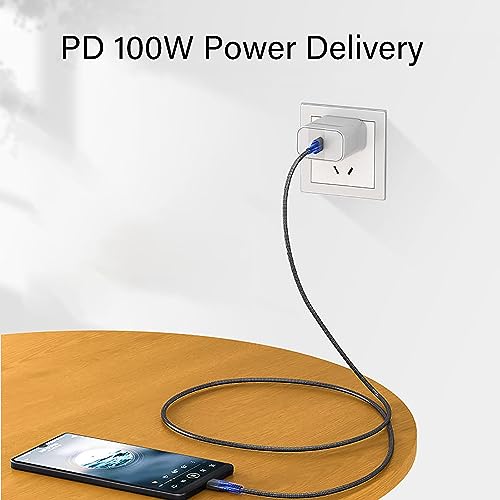 15 FT USB C to USB C Charging Cable – 100 W Fast Power Delivery for i Phone 15 Pro Max, Mac Book Air, i Pad Pro, Samsung Galaxy, One Plus, Google Pixel, PS5 & Xbox – Ultimate Durability and Enhanced Compatibility for Rapid Charging and Data Transfer