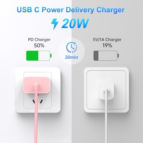 Dayaoncy 20 W USB-C Wall Charger Duo with 10 ft MFi Certified Lightning Cables – Fast Charging Kit for i Phone 14/13/12/11/Xs Max/XR – Ultimate Speed & Convenience for Apple Devices – Reliable, Durable & Portable Charging Solution