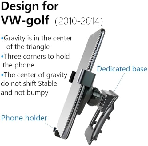 Transform Your VW Golf or GTI with the musttrue Premium Car Phone Holder – Perfect Fit for 2010-2014 Models, Durable Navigation Bracket for Enhanced Safety and Convenience, Adjustable Viewing Angles, Effortless Installation, Sleek Aesthetic for Modern Interiors, Ideal Mobile Cradle for Hands-Free Use, Elevate Your Driving Experience with Seamless Smartphone Integration