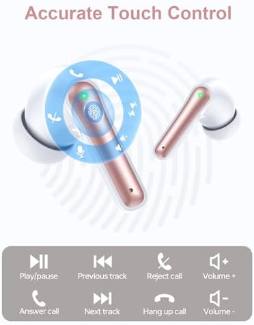 Elevate Your Audio Experience with Navy Blue Bluetooth Deep Bass Earbuds – 40 Hours Playtime, IPX7 Waterproof, LED Battery Indicator & Comfortable In-Ear Design for i Phone, Android, Tablets & Laptops – Ideal for Active Lifestyles and Extended Listening Sessions